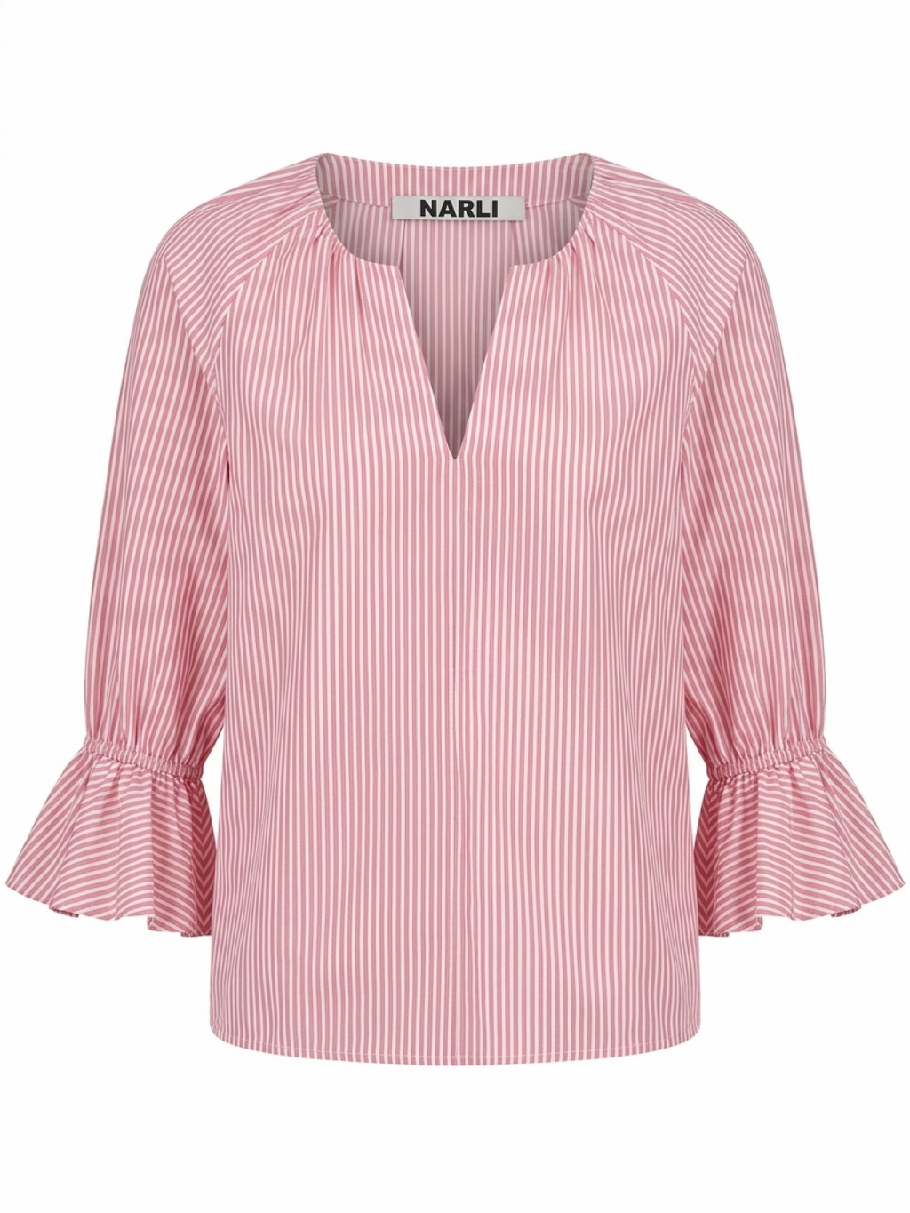 Bluse Volant red stripe