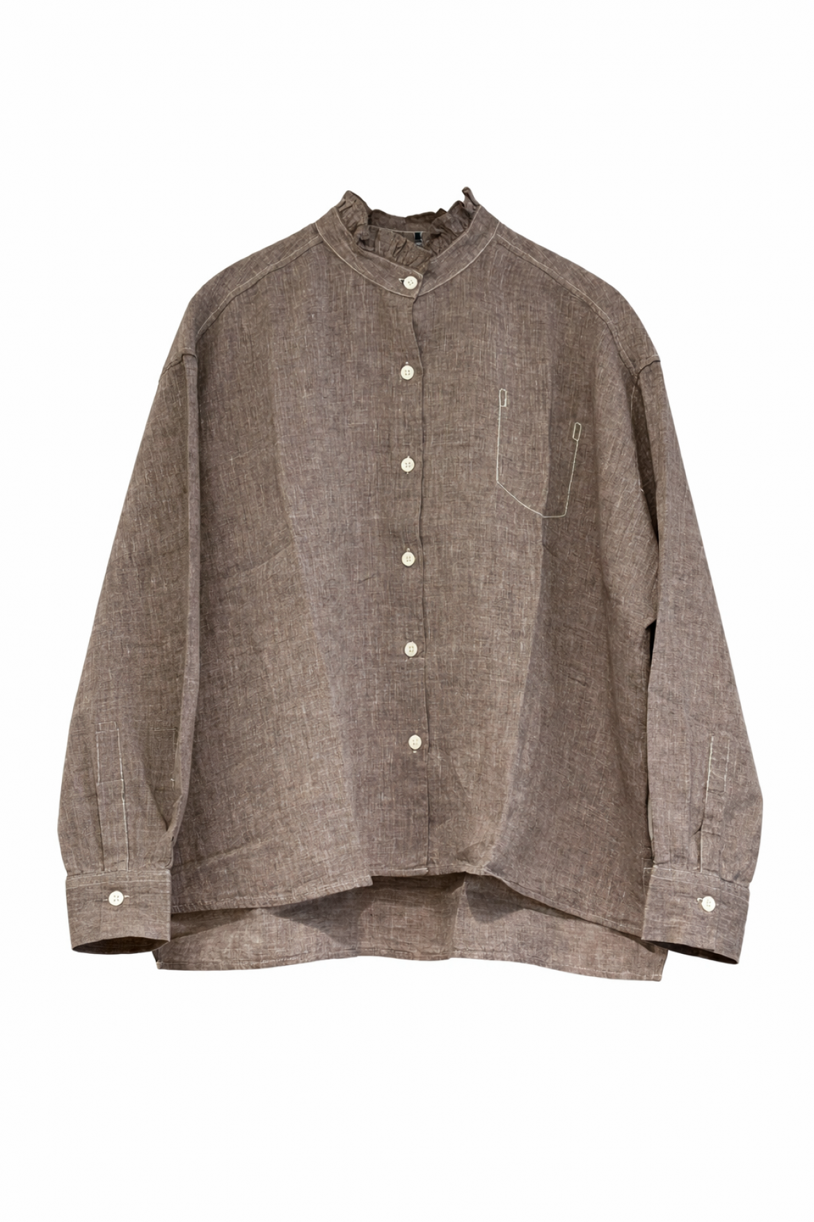 Bluse Leinen pebble