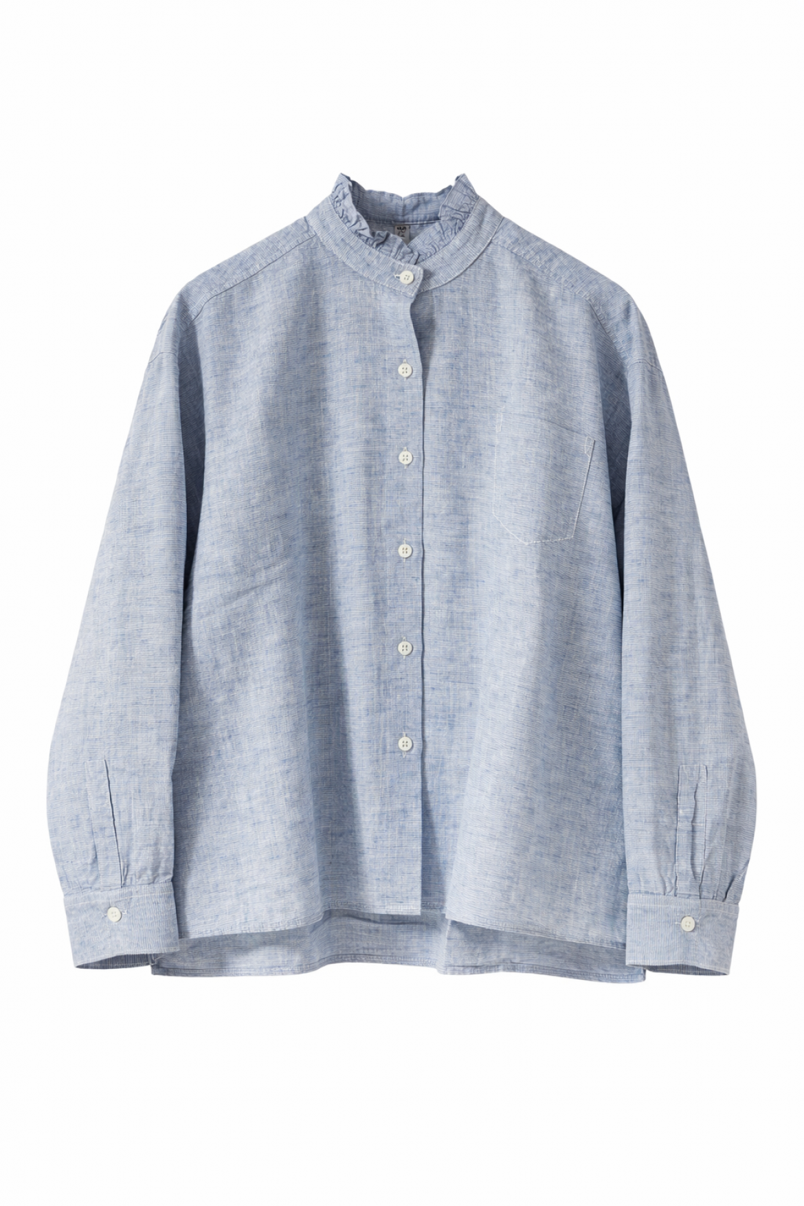 Bluse blau weiß gemustert